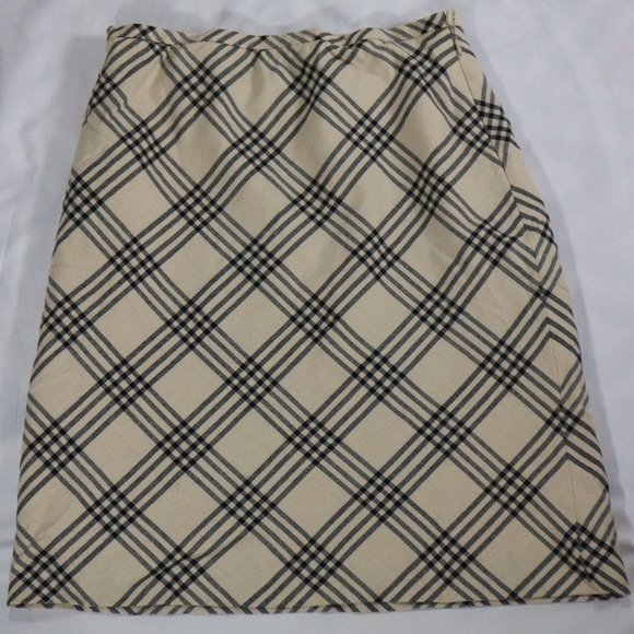 HAROLD'S Cream/Black Cross Pattern Skirt Sz 4 US - Picture 1 of 9